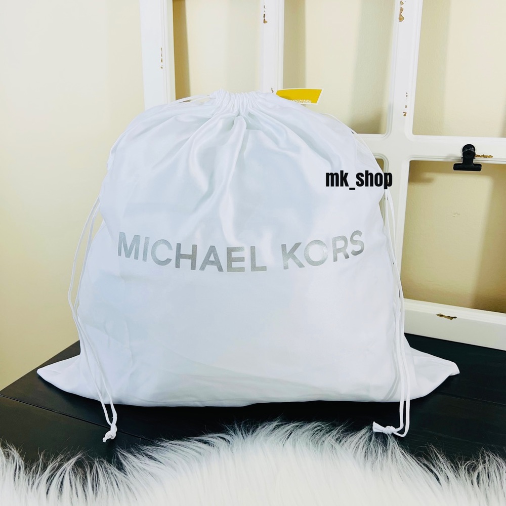 Michael Kors Medium Dust Bag Travel Cover White Satin Drawstring Storage Bag
